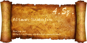 Altman Szabolcs névjegykártya