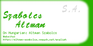 szabolcs altman business card